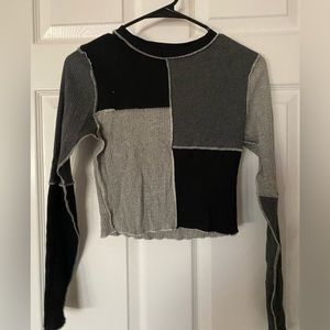 unknown brand patchwork crop top never worn